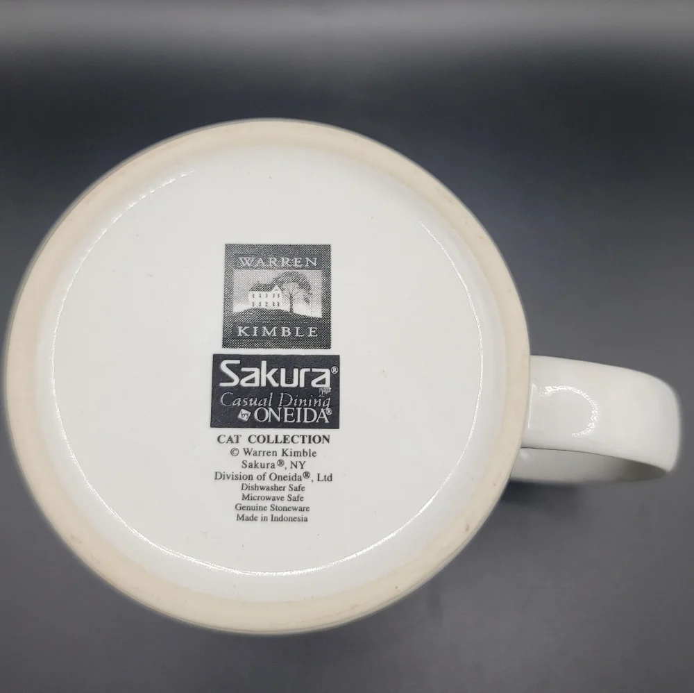 Vintage Warren Kimble Striped Cat Stoneware Mug CLEAN - Picture 7 of 9